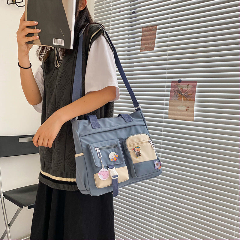 תיק צד מניילון אופנתי לסטודנטים בעיצוב יומיומי