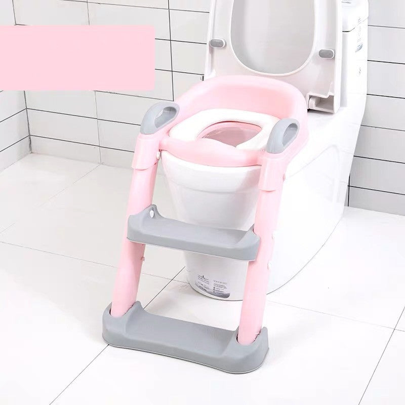 מושב אסלה לילדים עם מדרגות בטיחותי וריפוד נוח