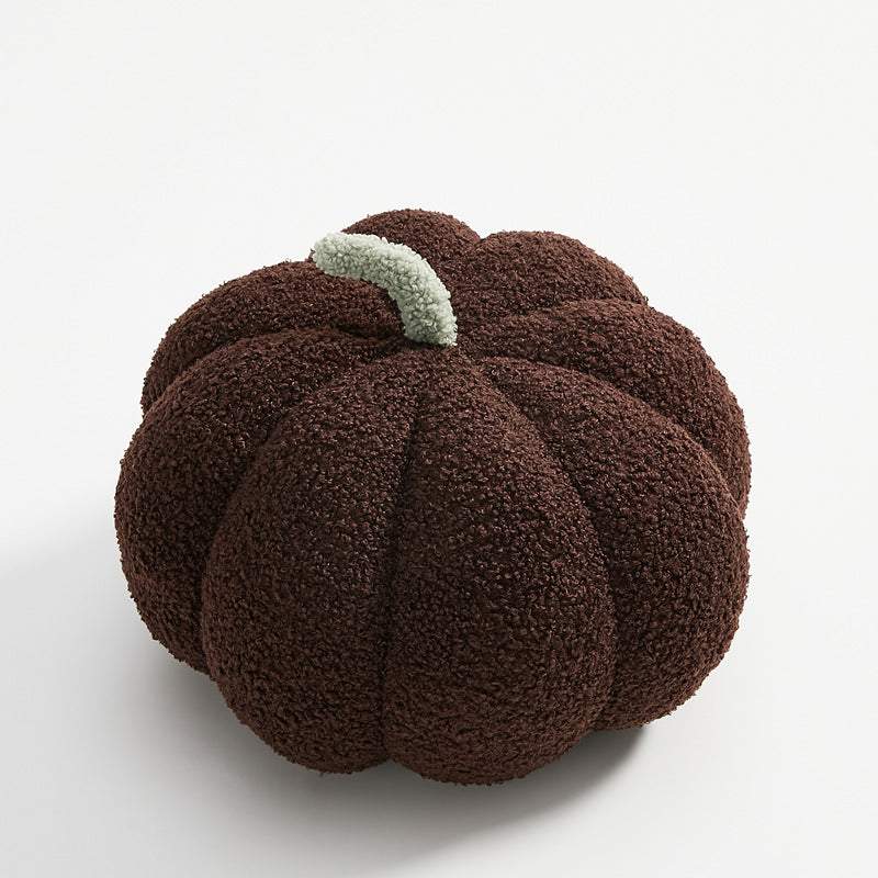 כרית דלעת עגולה דקורטיבית מבד קטיפה נעים למגע