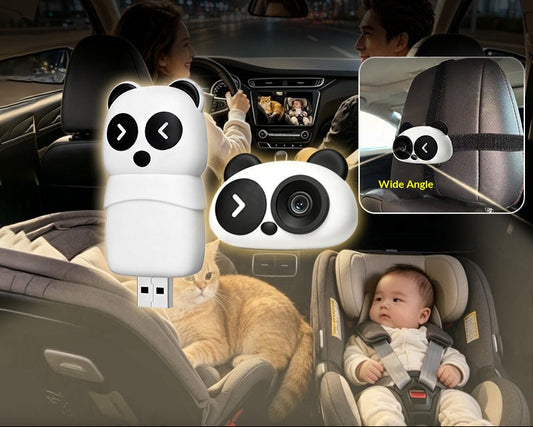 מצלמת ניטור אלחוטית לתינוק לרכב עם תמיכה ב-CarPlay, דגם פנדה