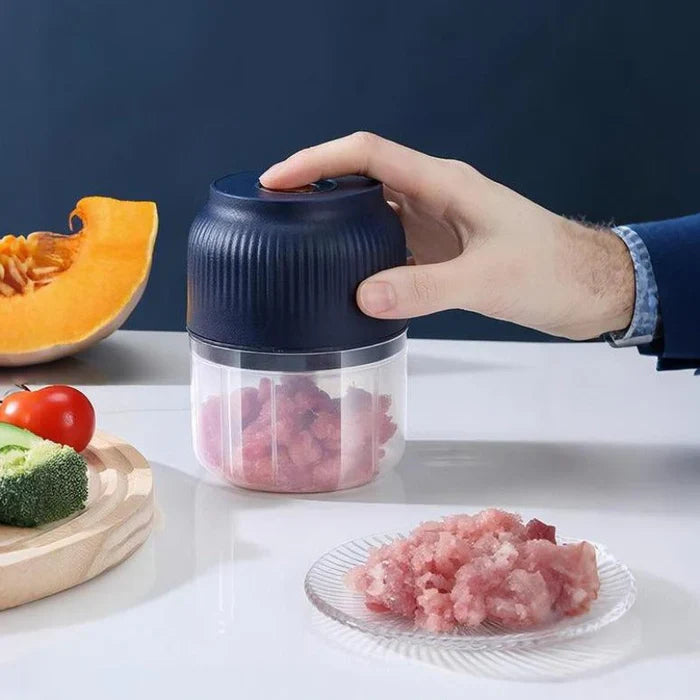 קוצץ שום חשמלי נטען, מיני מעבד מזון נייד 250 מ"ל לירקות