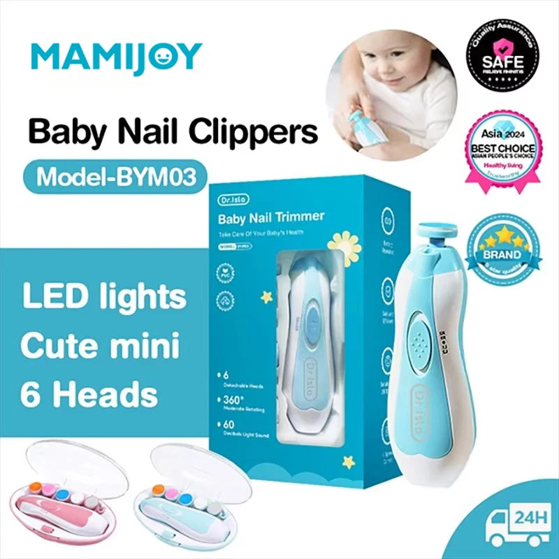 קוצץ ציפורניים חשמלי לתינוק עם תאורת LED