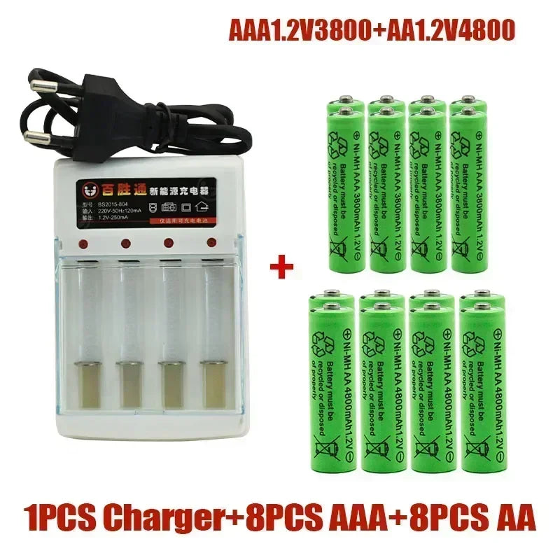 סוללות נטענות Ni-MH למשחקים ומכשירים AA AAA 4800mAh 1.2V