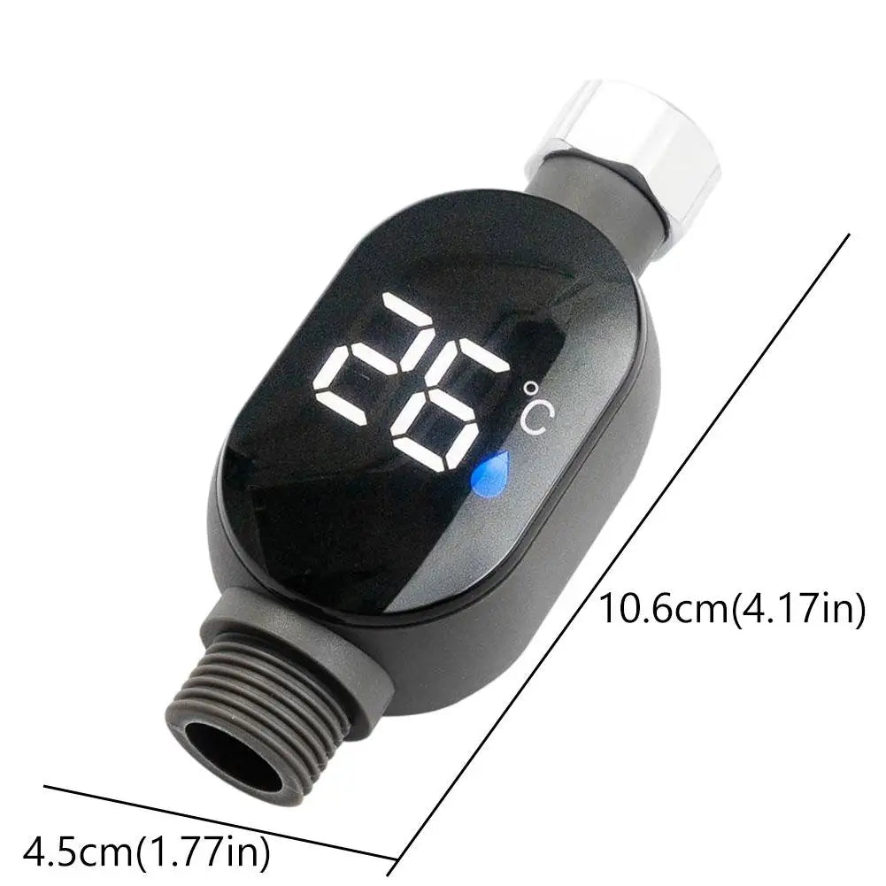 מד חום דיגיטלי למקלחת עם צג LED לניטור טמפרטורה