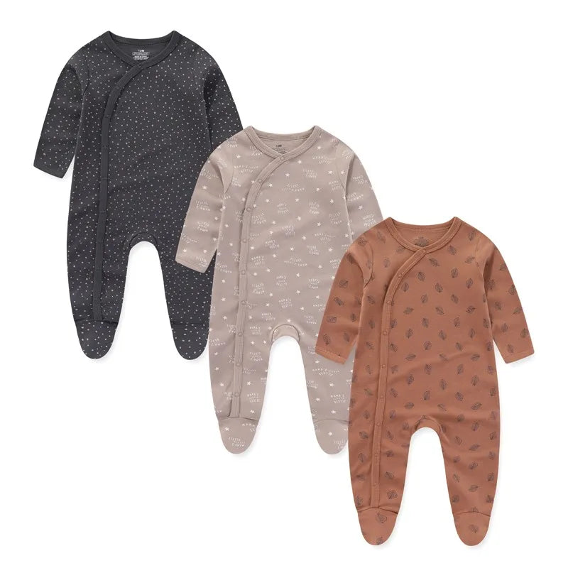 3-Piece Newborn Cotton Baby Bodysuit Set Long Sleeve