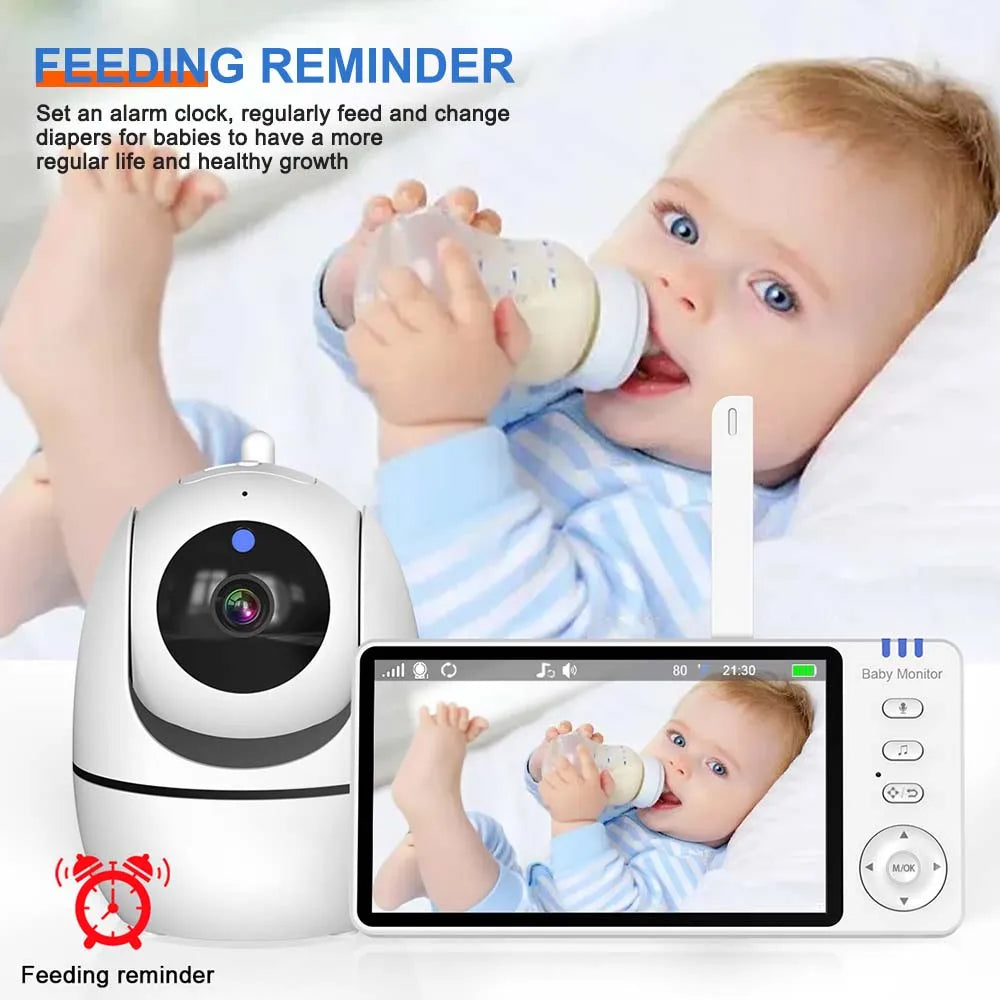 Video Baby Monitor With 5 Inch HD Screen And PTZ Zoom