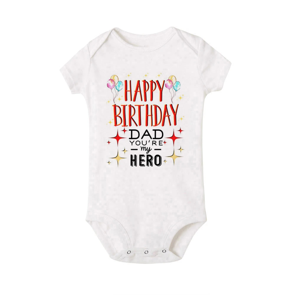 בגד גוף לתינוק Happy Birthday Daddy בעיצוב חגיגי