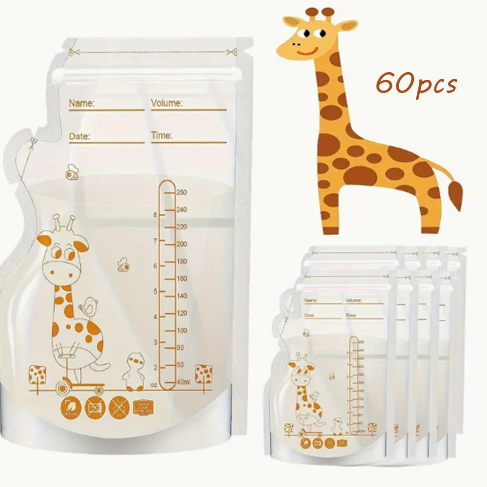 שקיות אחסון חלב אם 250 מ"ל ללא BPA בטוחות להקפאה