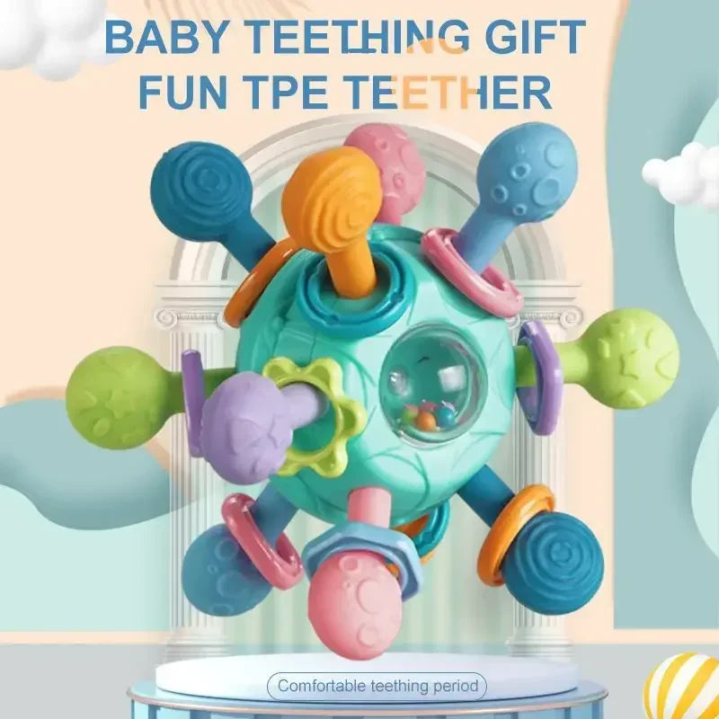 כדור רעשן מסתובב מסיליקון לפיתוח מוטורי לתינוקות