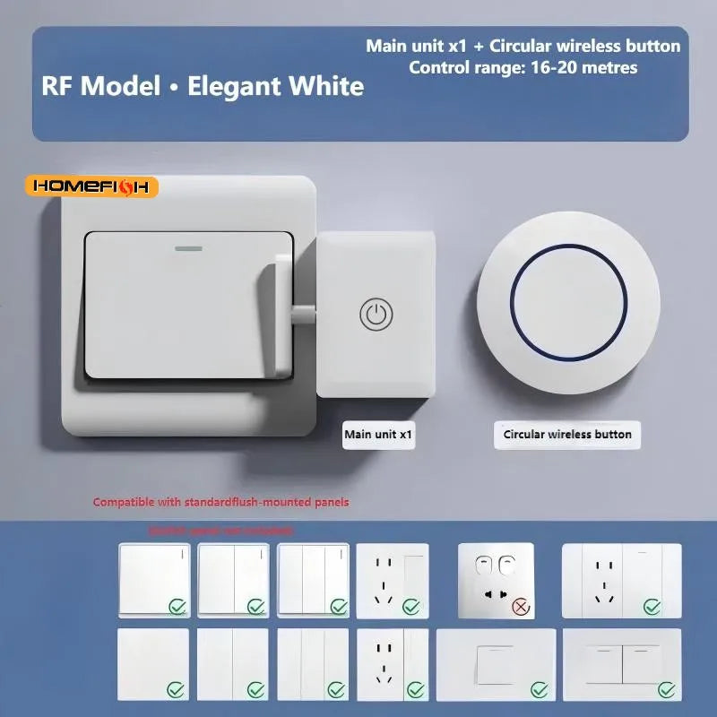 Automatic Remote Control Light Switch Pusher Device White