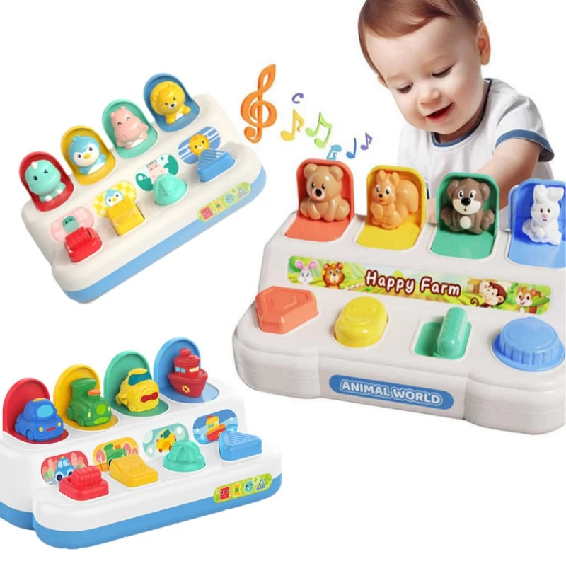 צעצוע פופ-אפ אינטראקטיבי לתינוקות ופעוטות פיתוח מוטורי