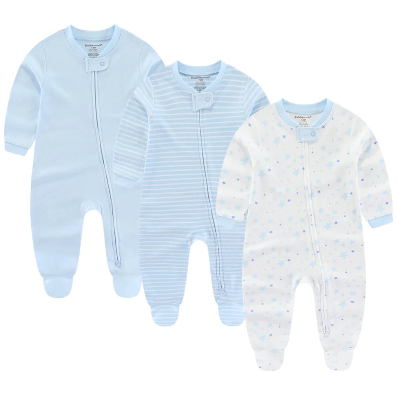 3-Piece Newborn Cotton Baby Bodysuit Set Long Sleeve