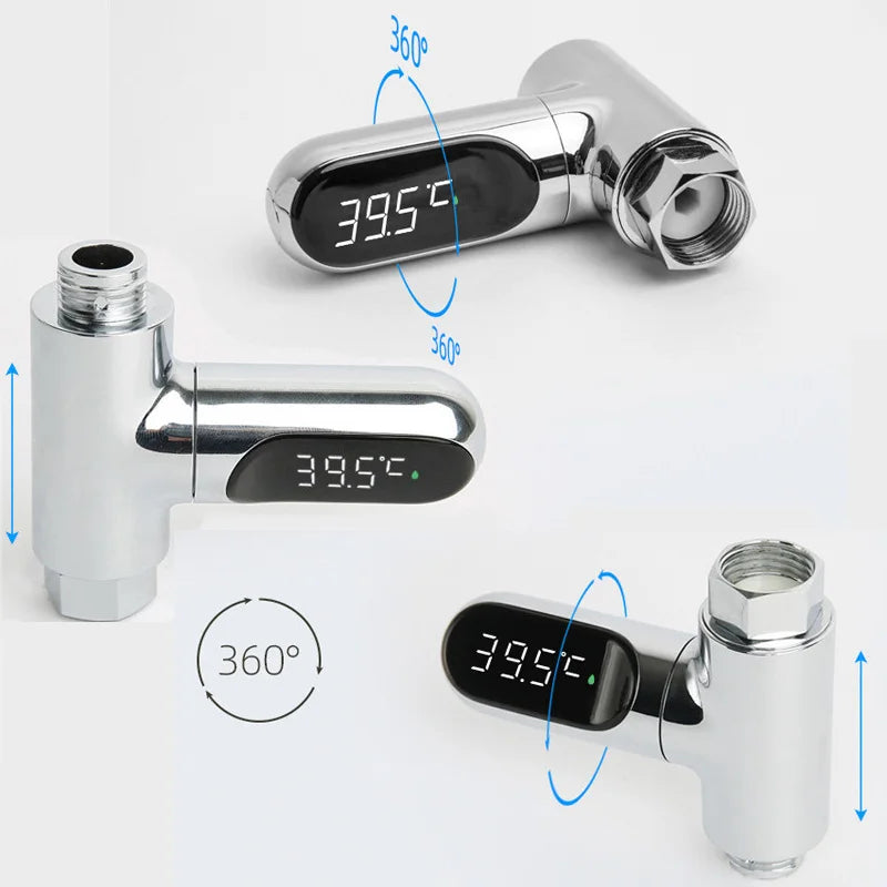 מדחום דיגיטלי חכם למקלחת תינוקות עם תצוגת LED מסתובבת