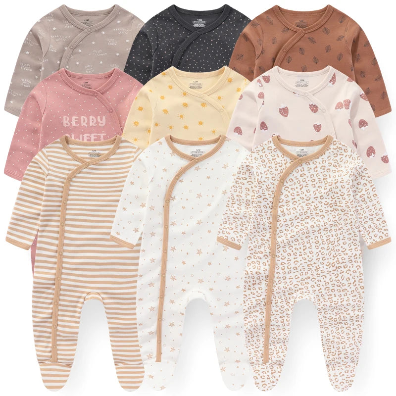 3-Piece Newborn Cotton Baby Bodysuit Set Long Sleeve