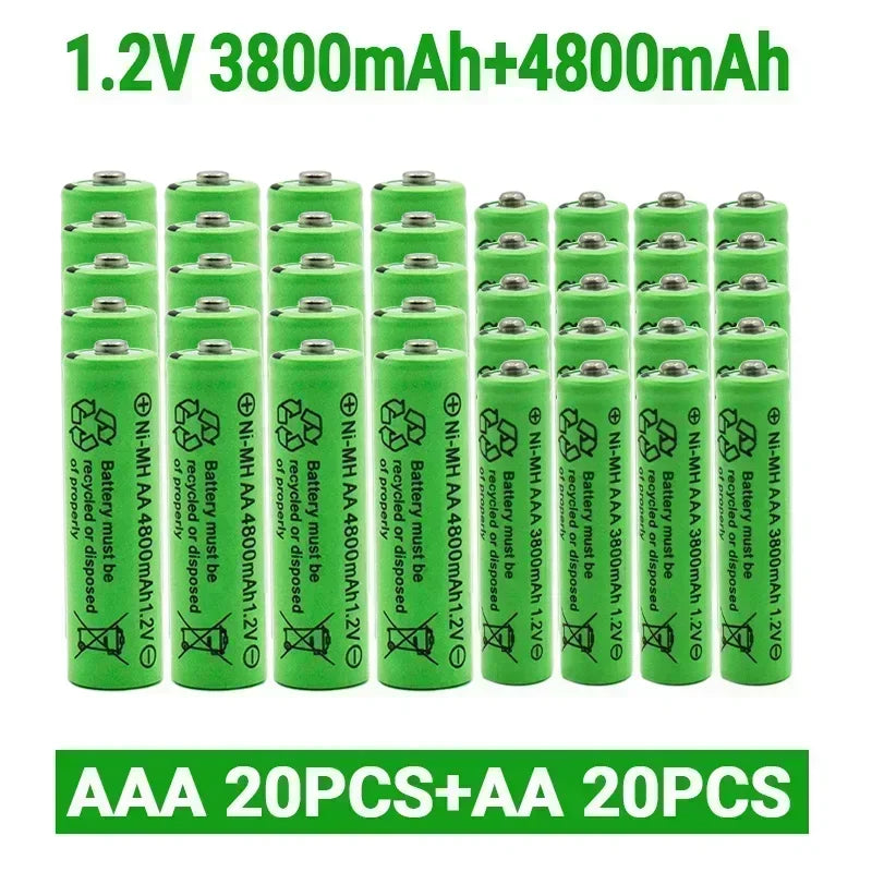 סוללות נטענות Ni-MH למשחקים ומכשירים AA AAA 4800mAh 1.2V