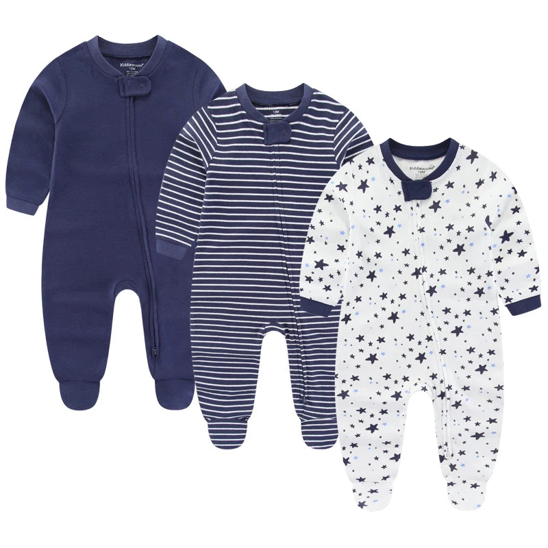 3-Piece Newborn Cotton Baby Bodysuit Set Long Sleeve