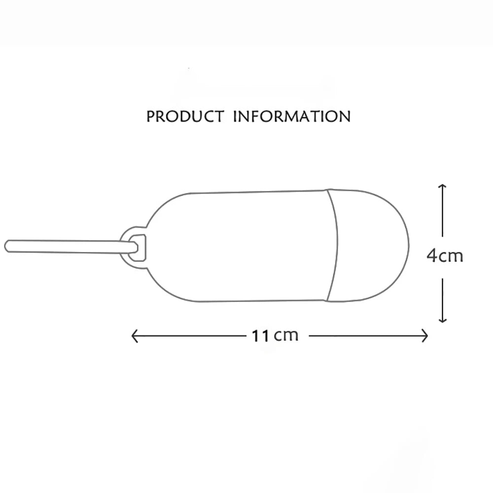 Capsule-shaped portable waste bag dispenser, 11x4 cm, with a hook for easy attachment.