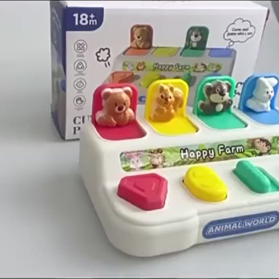 צעצוע פופ-אפ אינטראקטיבי לתינוקות ופעוטות פיתוח מוטורי