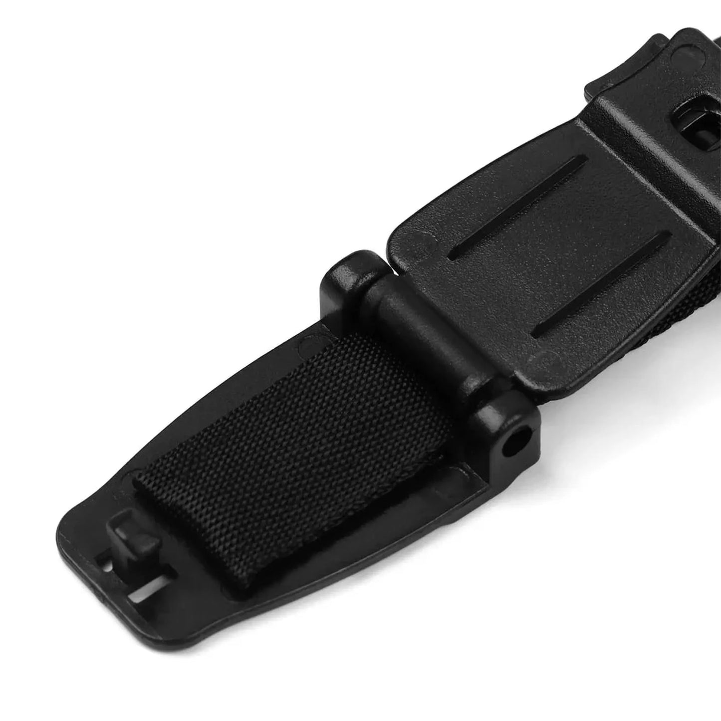 Black ABS car seat safety buckle clip, 13.5cm long, designed to prevent escape from harnesses.